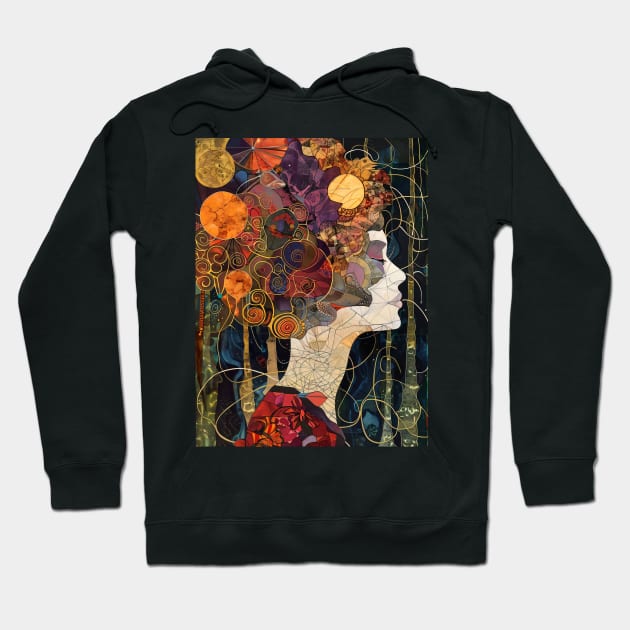 Mosaic Abstract Psychedelic Art Nouveau Hoodie by entwithanaxe